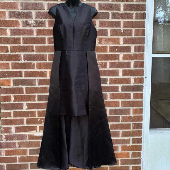 Calvin Klein Dress Womens Size 4 Black High Low V Neck A Line Gown  Whimsygoth - mordernwear.com